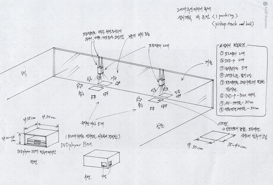 Pickup truck and ball display plan 2.